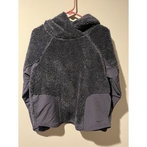 Warm NIKE HO180508FVN WOMEN's Black Pullover Pockets Fleece Hoodie Size Medium